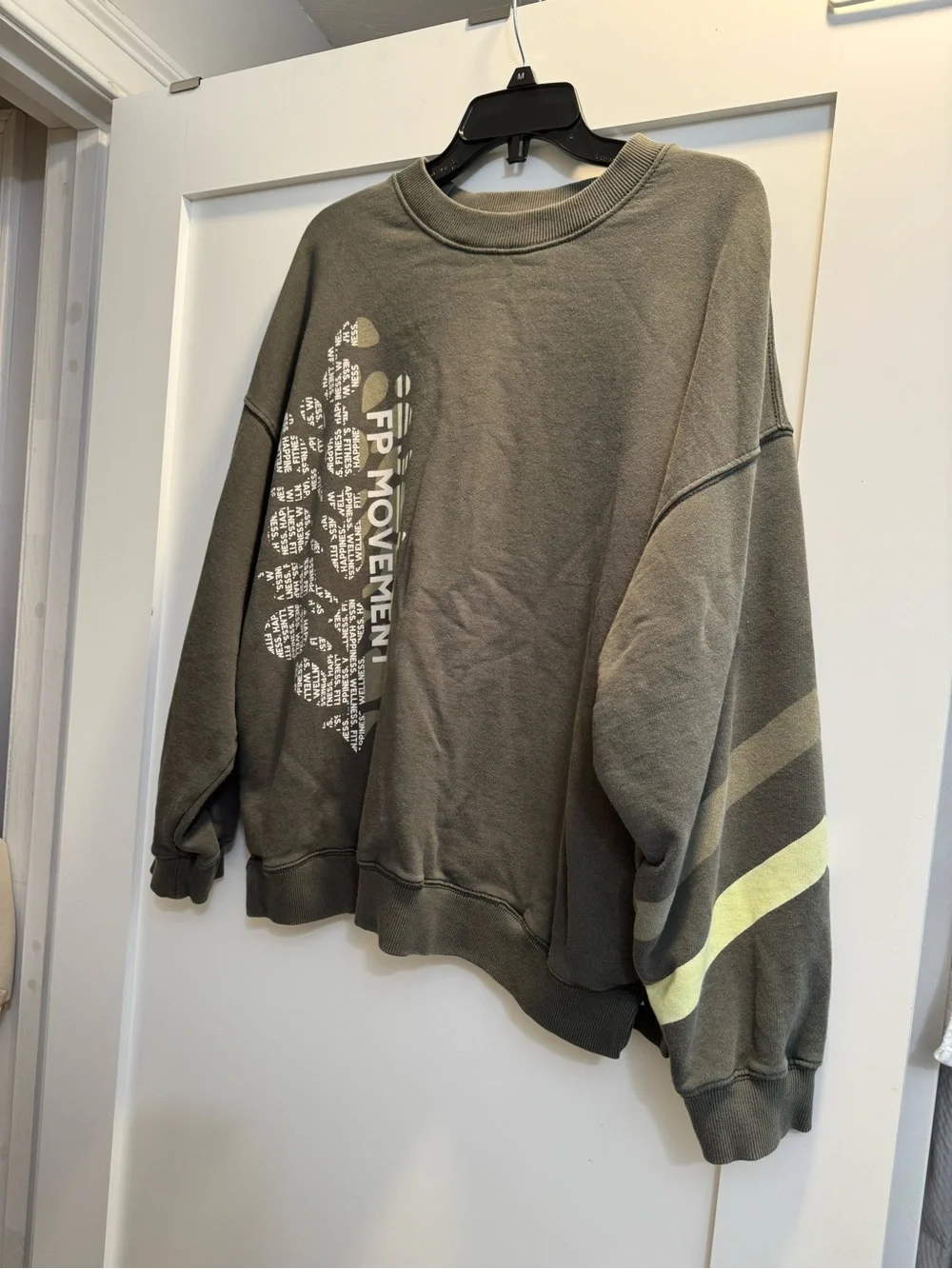 FP Movement Olive Green Graphic Crewneck Sweater